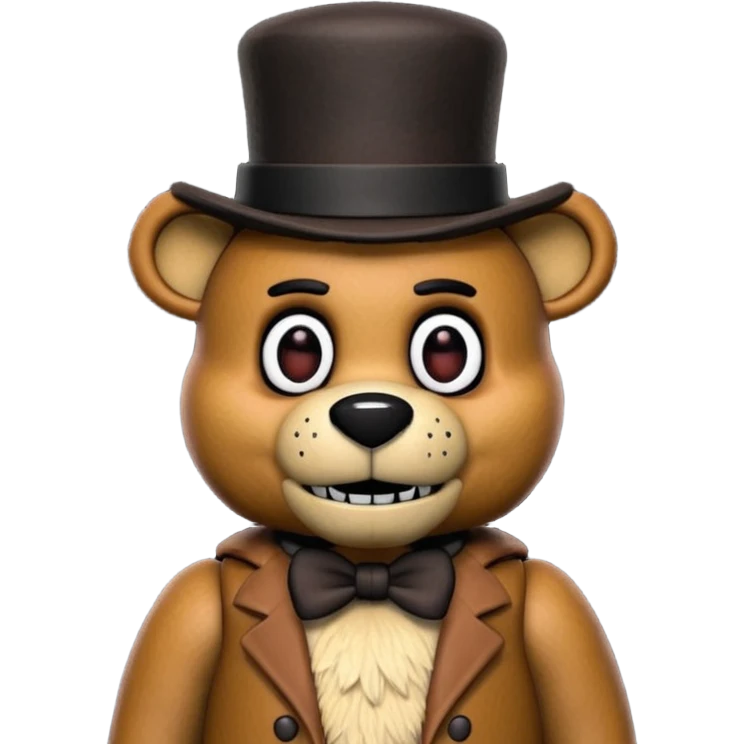 Freddy Fazbear with black and tiny hat from Five Nights At Freddy's Movie emoji