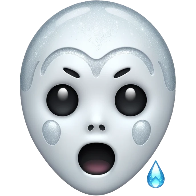 white Ghost face glitter  emoji