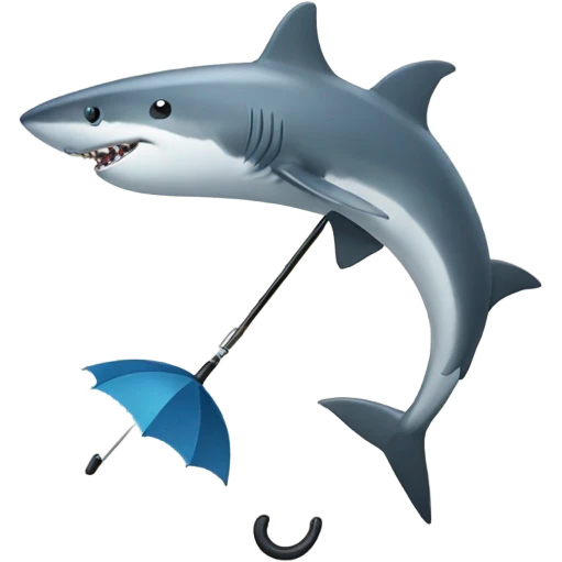 Shark with an umbrella  emoji