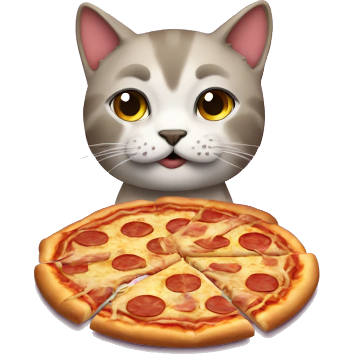 Gato comiendo pizza emoji
