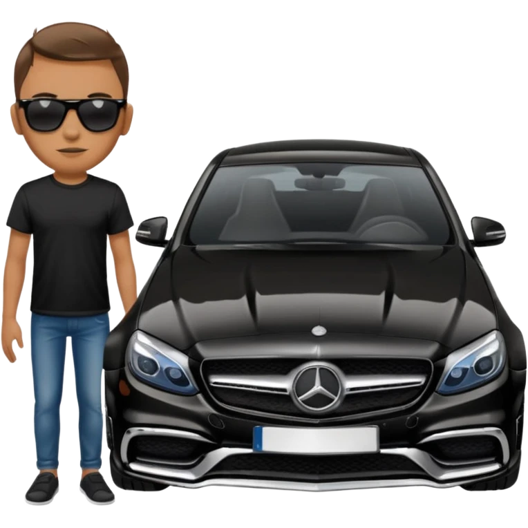 2014 mercedes c63 and person emoji