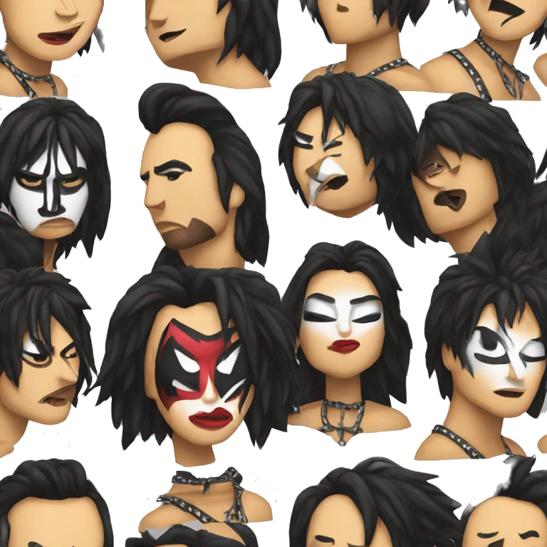 The rock band kiss in makeup emoji