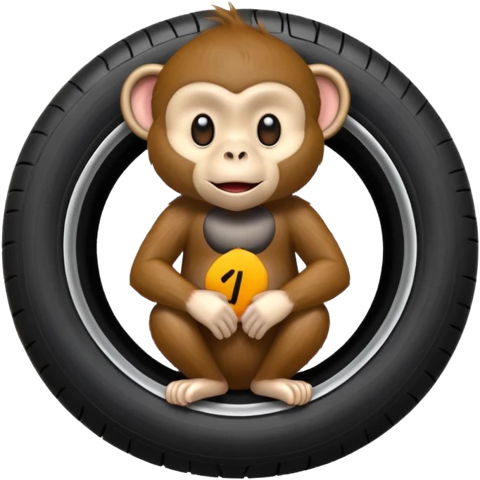 a monkey in a tire emoji