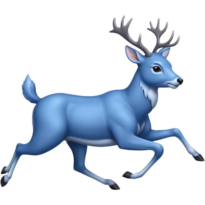 running blue dear emoji