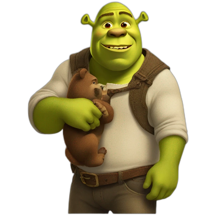 Shrek with a bear emoji