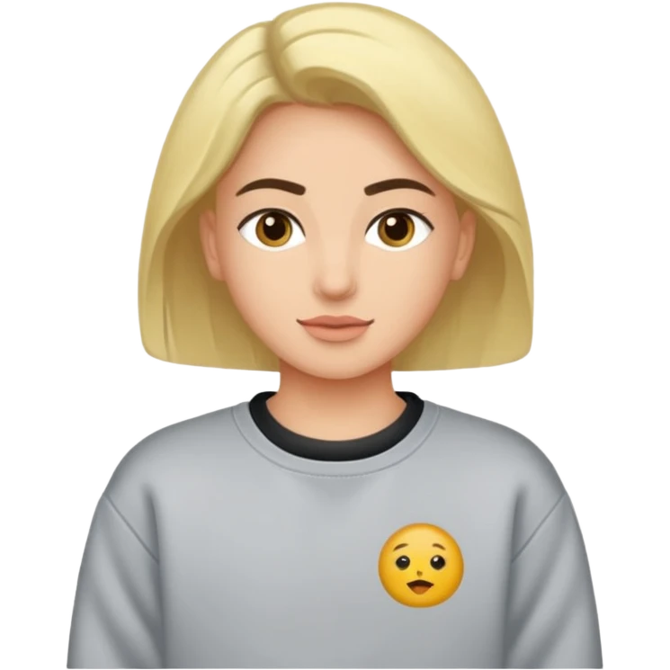 Saçı arkadan bağlı beyaz tenli kirli sakallı 24 yaşlarında üzerinde gri  sweat olan bir erkek çiz emoji