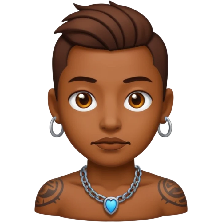brown skin yvl emoji with cybersigilism tattoo emoji