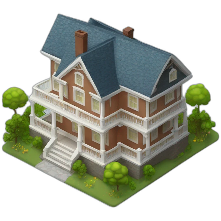 3d-isometric-Mansion-Home emoji