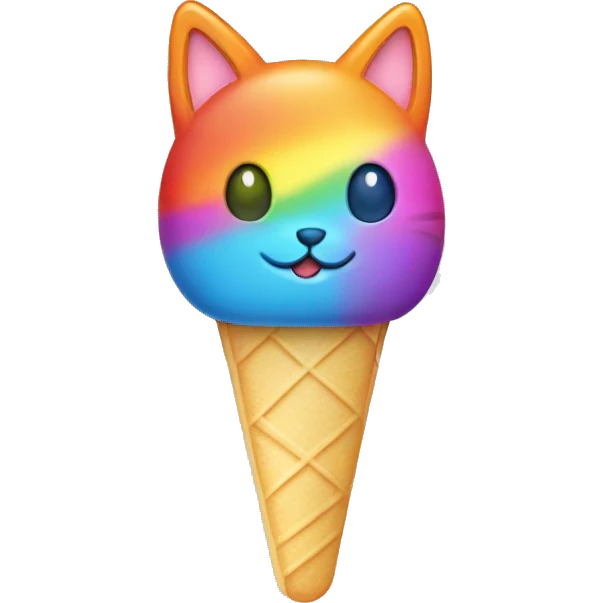 rainbow cat eating a popsicle emoji