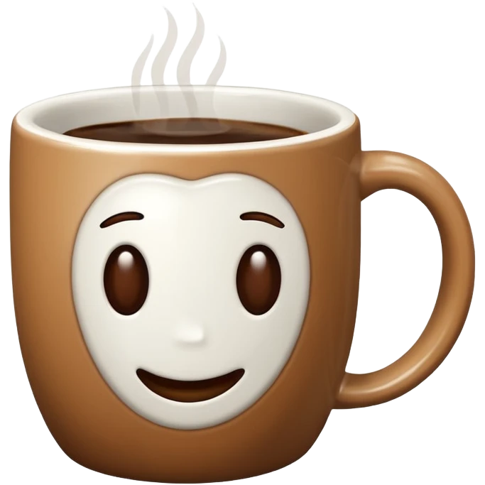 Coffee Mug with coffee bean symbol emoji