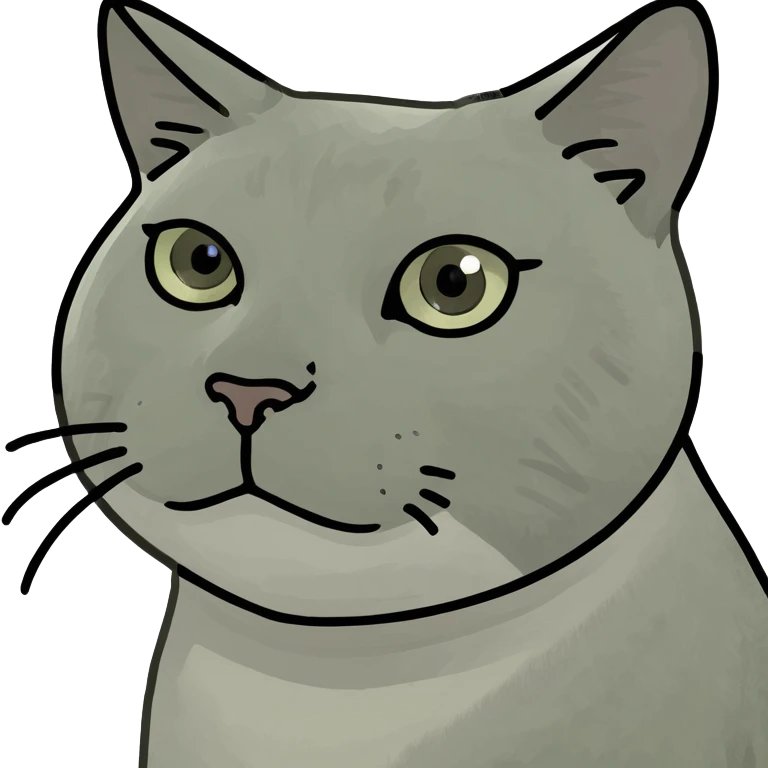 Cat making a stern face emoji