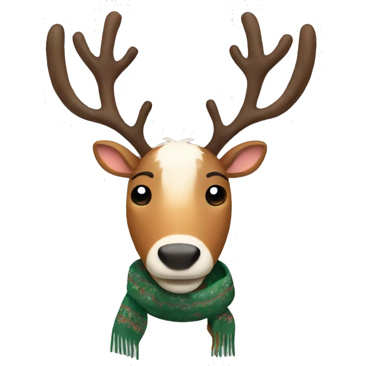 Reindeer with scarf emoji