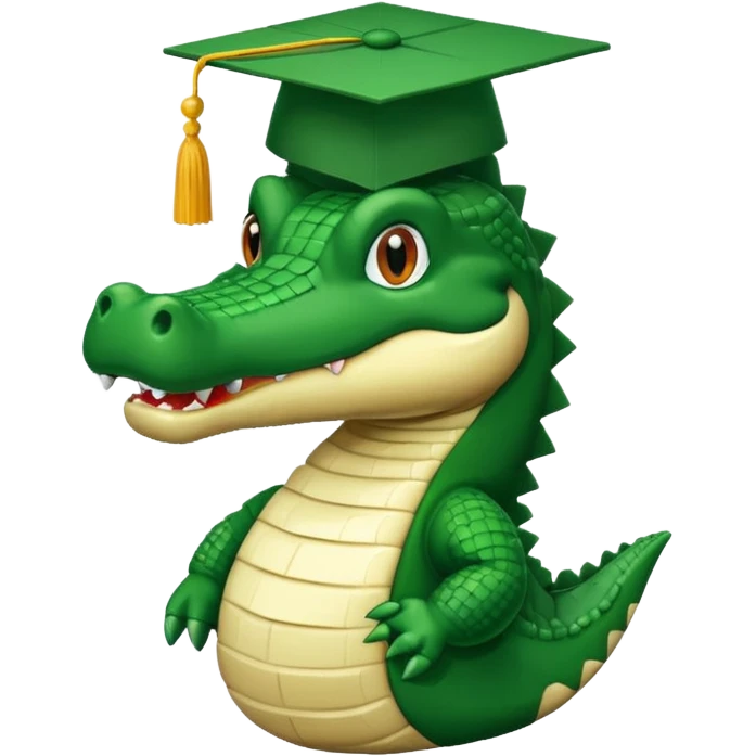 An 8-bit academic gator. The background is a solid white circle emoji