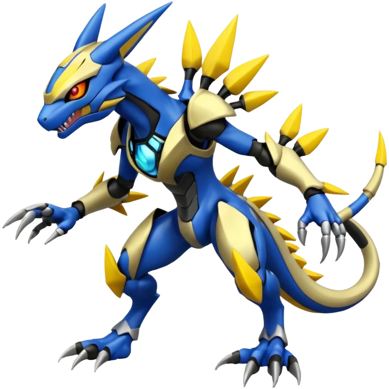 Modern Futuristic Cyber-Greymon-Greninja-Zeraora-Pokémon-Digimon-Fakémon-fusion-hybrid-creature emoji