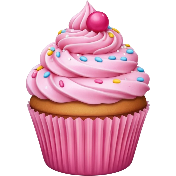 Cupcake with pink icing emoji