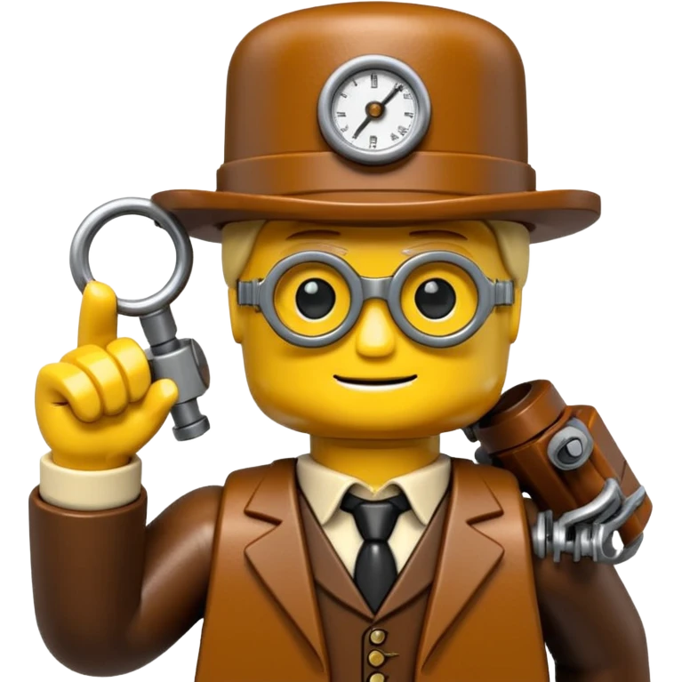 Steampunk Inventor yellow lego toy emoji