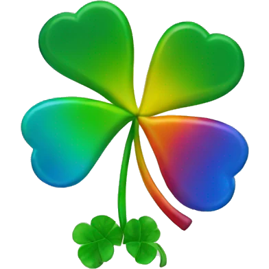 rainbow 4 leafs clover emoji