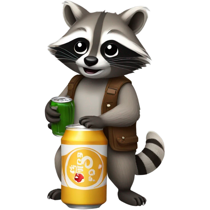 Raccoon with beer emoji