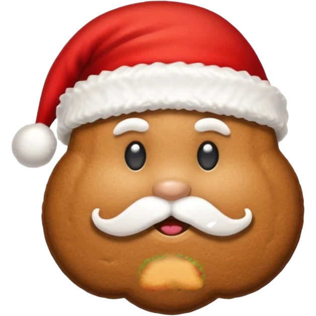 gingerbread cookie in red santa hat shape emoji