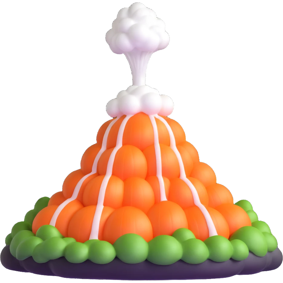 onion volcano with steam coming out emoji