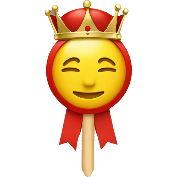 red pin with map and yellow crown emoji