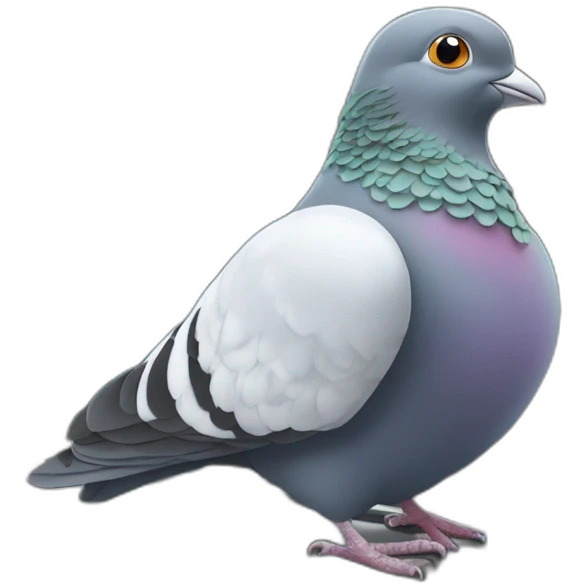 Un pigeon qui mange des graines dans un train emoji