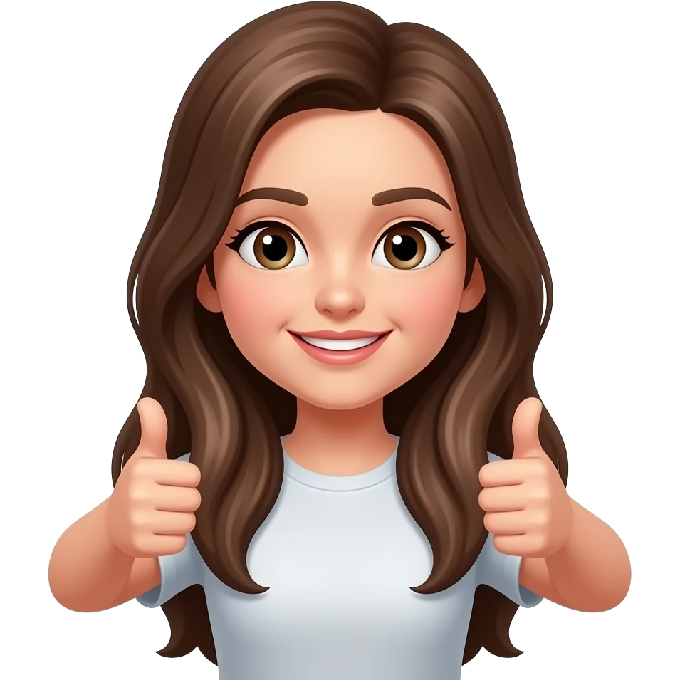 girl long hair doing double thumbs up emoji