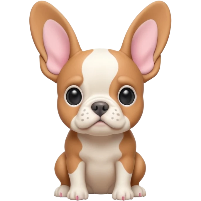 matte plasticine claymation style fawn pied Frenchie with visible fingerprints and pastel colors emoji