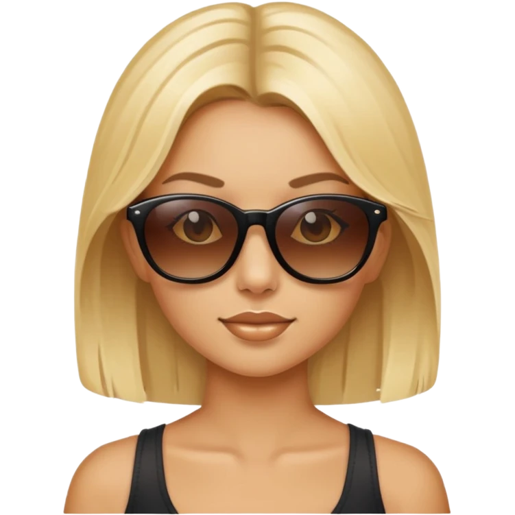 Blonde girl with sunglasses emoji