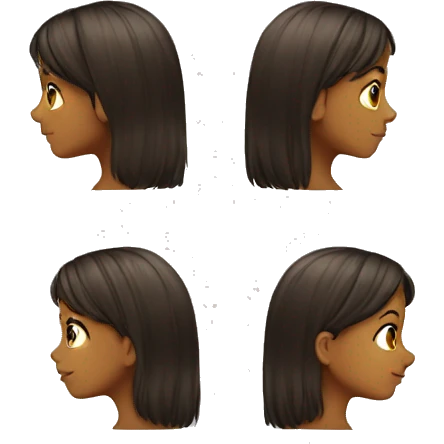 girl profile hair emoji