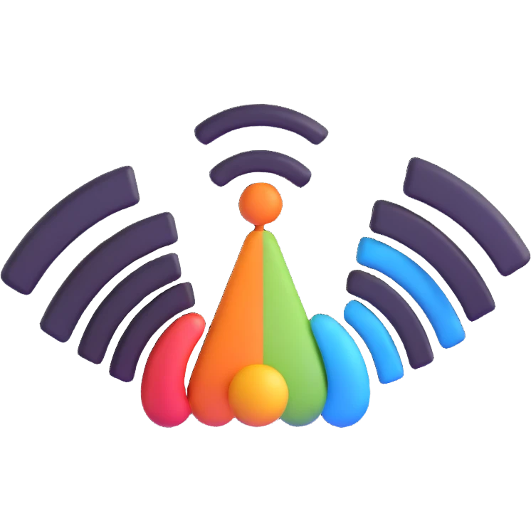 wifi signal icon with 3d depth and shading emoji