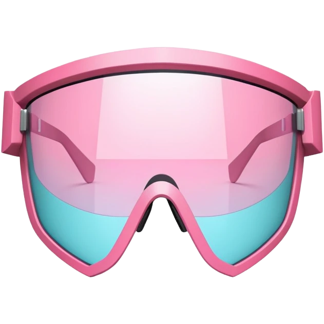 angular pink shield visor glasses, geometric design, sharp edges, Y2K aesthetic emoji