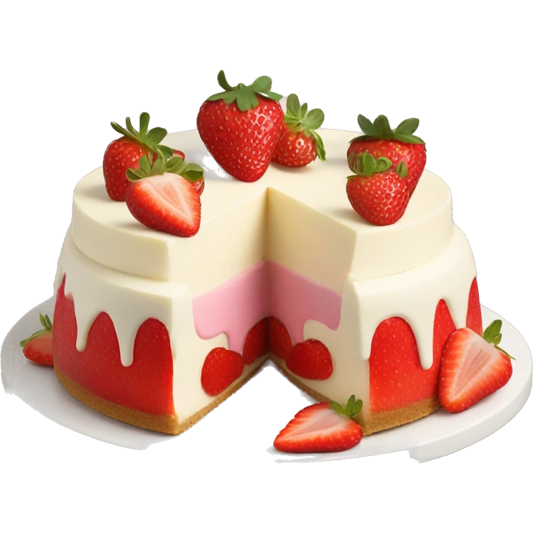 Strawberries and cream cheesecake emoji