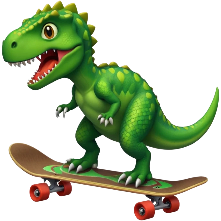 Dinosaur on a skateboard emoji
