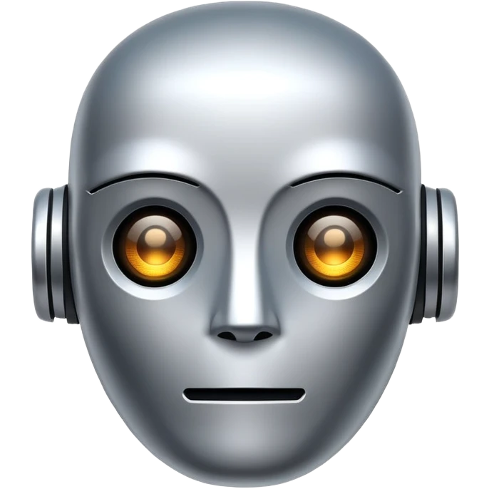 robot face emoji, simple, expressive, suitable for use as a channel icon emoji