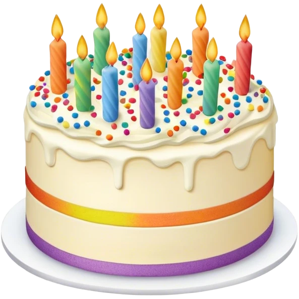Vanilla buttercream cake with rainbow sprinkles  emoji