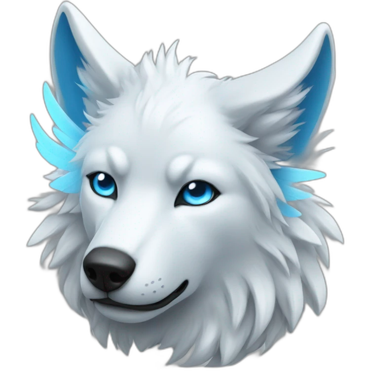 Whitelightblue wolf with wings emoji