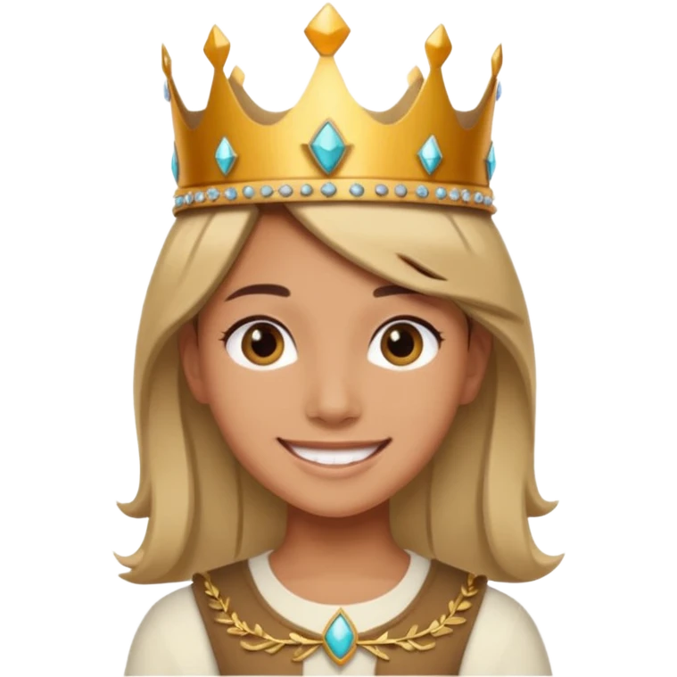 A stylish teen wearing a hand-crafted crown for fun. emoji