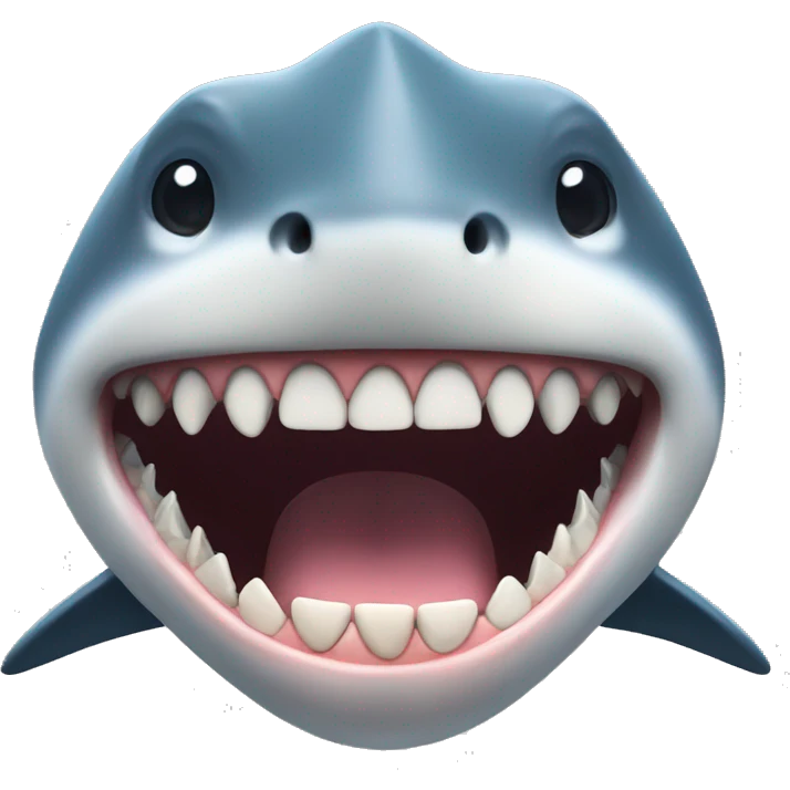 Shark biting lower lip emoji