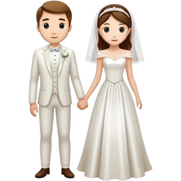 Silk wedding couple white round  emoji