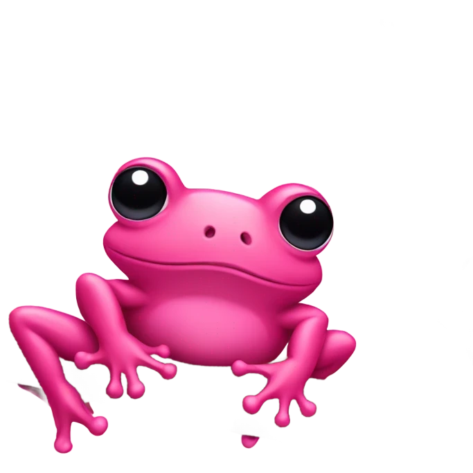 Pink frog in tree emoji