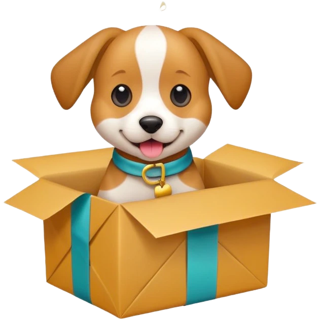 Dog in wrapped new yaer emoji