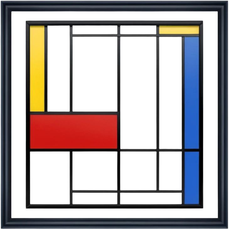 Piet Mondrian, Composition with Red Blue and Yellow painting frame emoji