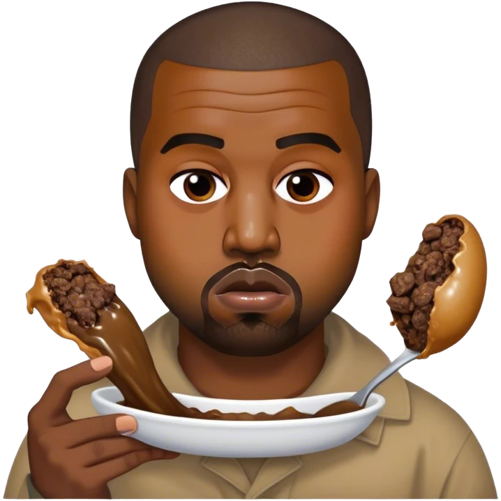 Kanye west eating poo emoji