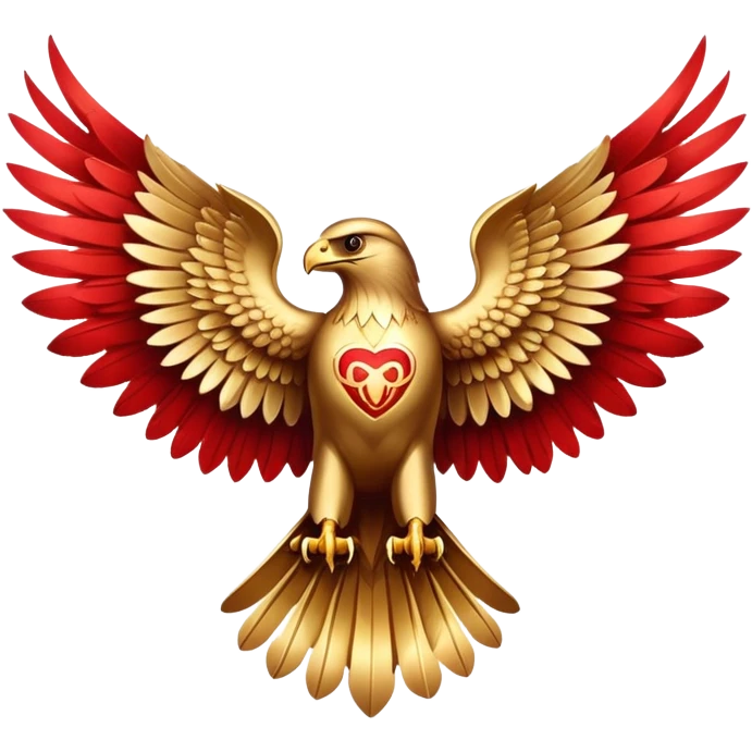 Golden hawk with spread wings, House Bellona symbol, Red Rising emoji