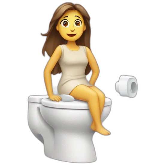 Une femme sur des toilettes  emoji