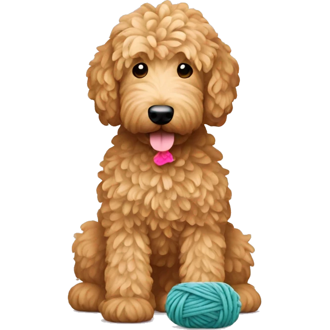 goldendoodle crocheting emoji