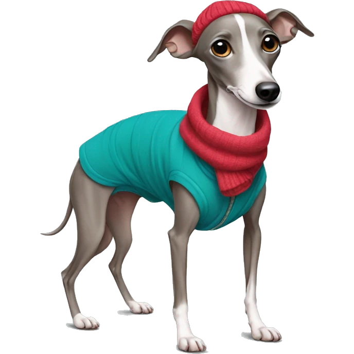 Italian Greyhound with clothes emoji