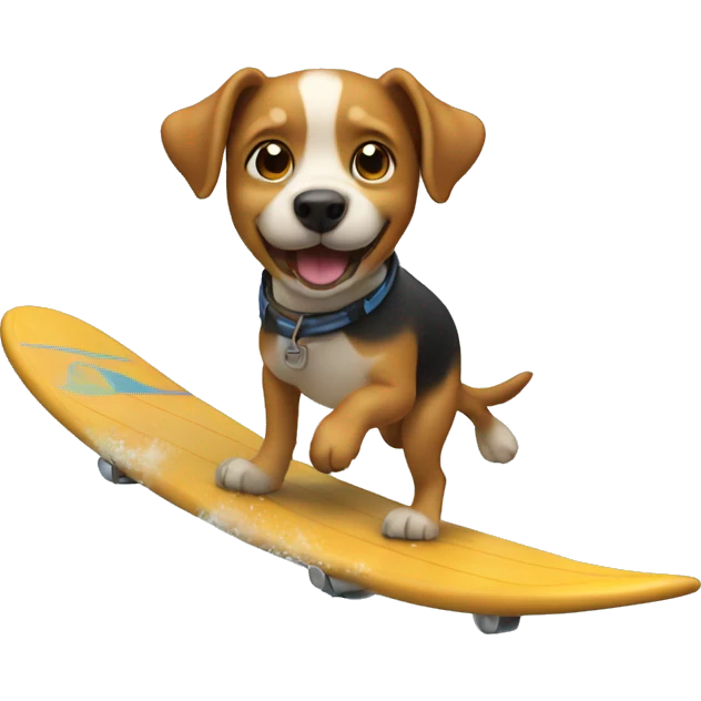 Dog surfing emoji