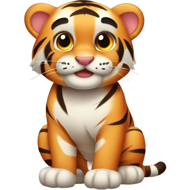 Cute Tiger as a sweet roll  emoji